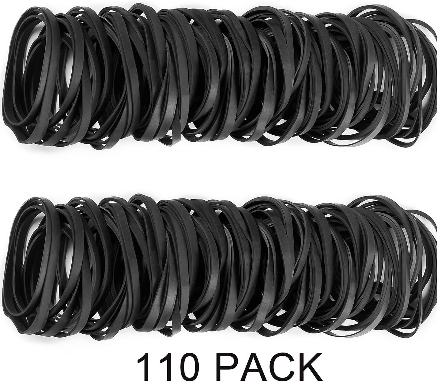 AMUU Rubber Bands Black Size #64 about 0.5 lb 110 Pcs Tactical Rubber Bands for Office Supplies Home Money Elastic Bands