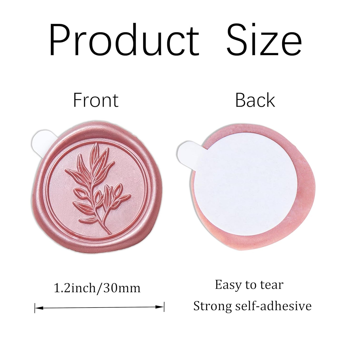 PONATIA Wax Seal Stickers -Rose Gold Wedding Invitation Seal Stickers, 50 Pcs Self- Adhesive Stickers, Perfect for Invitation Cards, Envelopes Christmas Cards, Gift Wrapping, Party Menu Decor