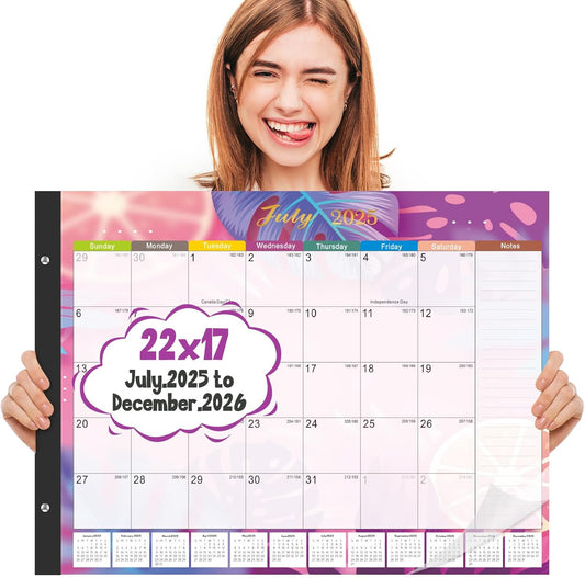 Gannyfer Desk Calendar 2025-2026 - 18 Month Large Calendar July 2025 - Dec 2026, 22" x 17" Desktop Pad Calendar, Office Supplies Perfect for Planning and Organizing In Your Home, School or Office