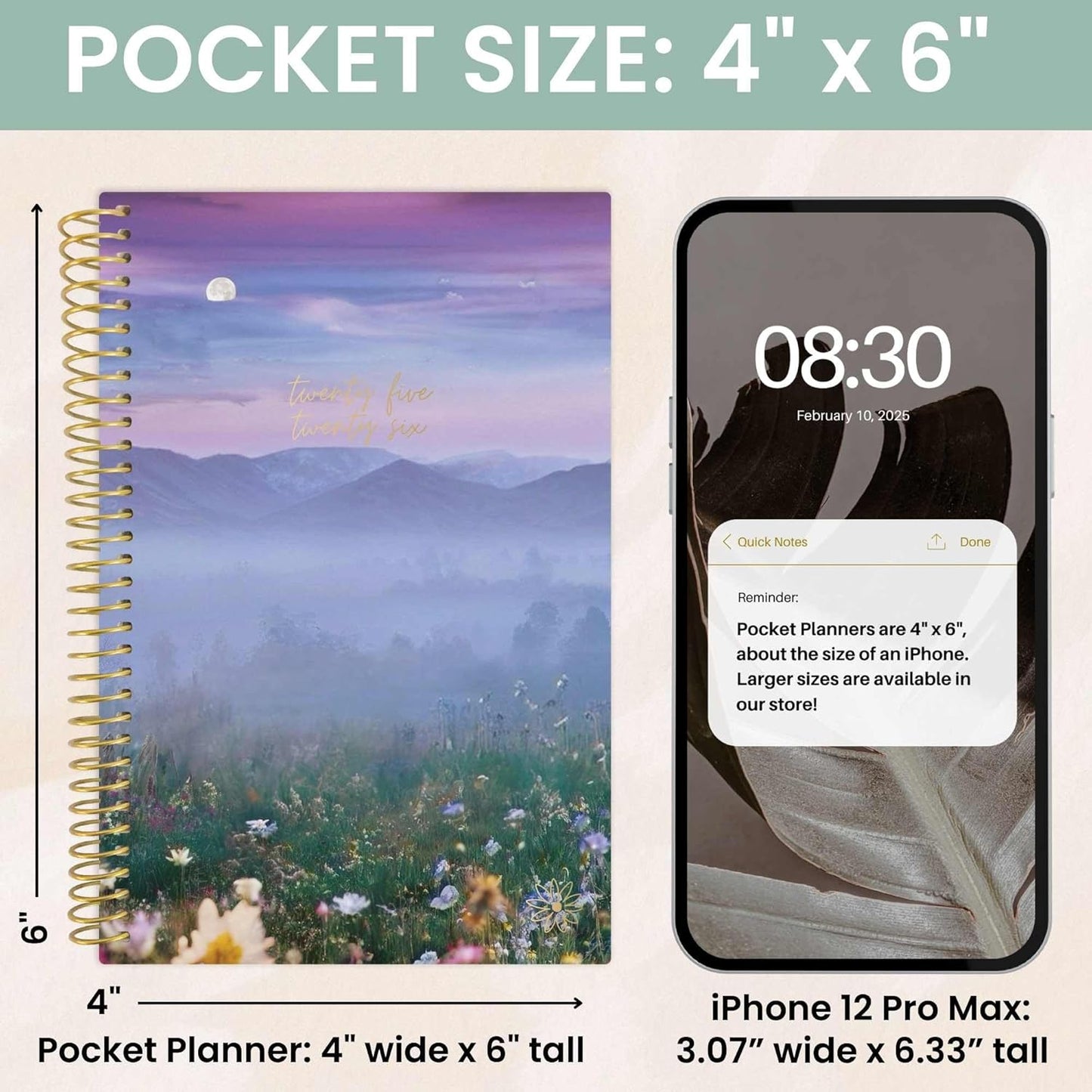 bloom daily planners 2025-2026 Academic Year Pocket Planner (July 2025 - July 2026) - 4” x 6” MINI Weekly Monthly Agenda Organizer & Calendar Book - Mystical Mountains