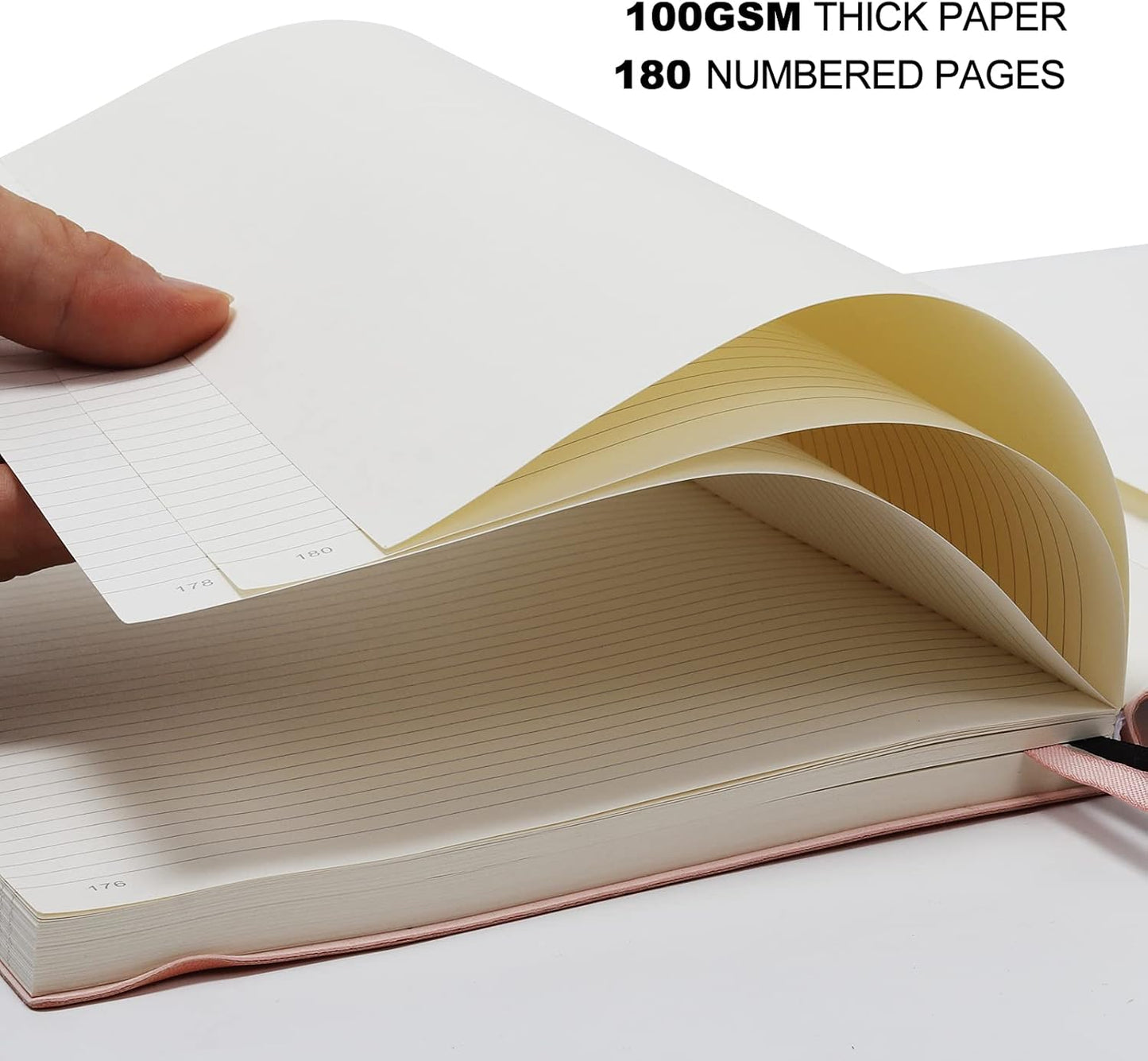 B5 College Ruled Notebooks - 2 Pack B5 Large Journal Notebooks with 376 Numbered Pages,100gsm Thick Lined Paper,Soft PU Leather Cover,7.6 X 10 inch(GRAY)