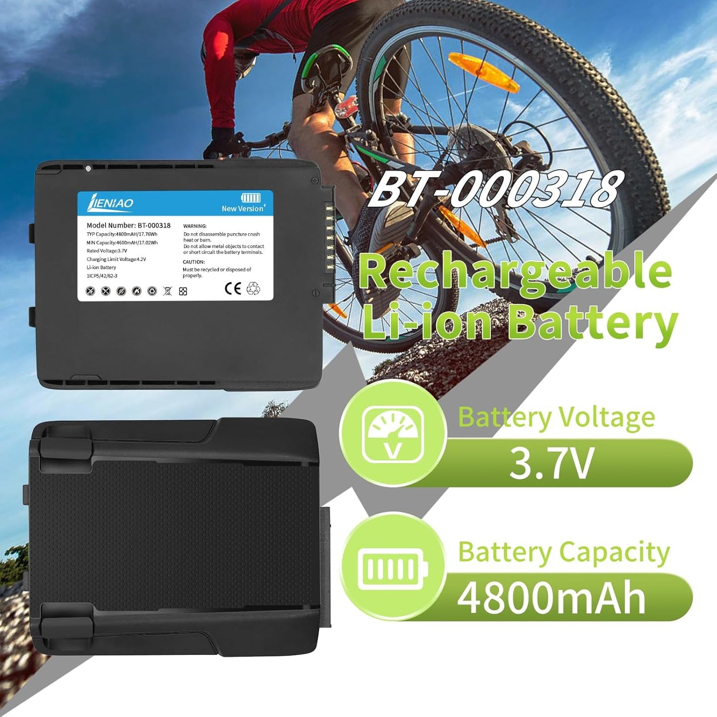 5 Pack for Zebra Scanner Battery TC77 BT-000318 [New Version 4800mAh] for Zebra TC77 Battery TC70 TC70x TC72 TC75 TC75x TC700H TC700K TC77HL TC720L Barcode Scanner BT-000318-01 (5)