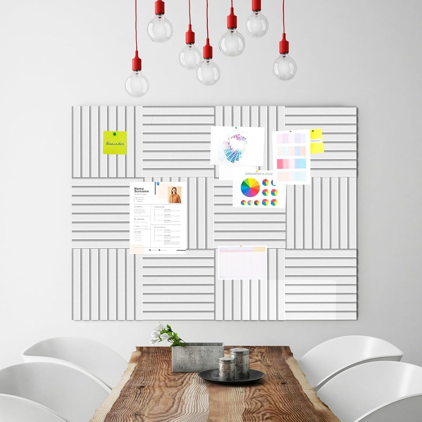 Cork Boards for Walls 48" x 36" Felt Board Alternative, 12 Pack Felt Wall Tiles Bulletin Board, Large Cork Board for Office Pin Board Tack Board Cork Boards