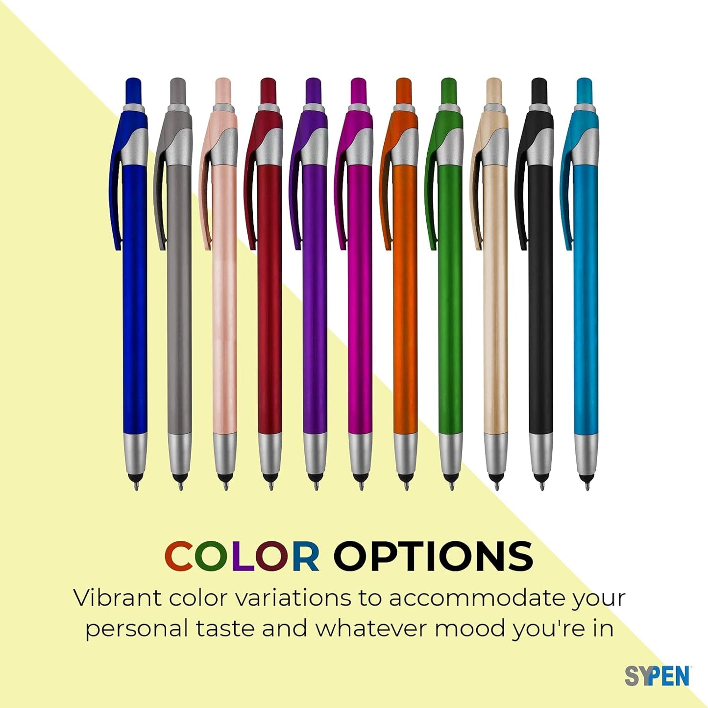 Personalized with Your Custom Logo or Text Pens-Pack of 450- for Marketing, Parties, and Events, 2 in 1 Capacitive Stylus & Ballpoint Pen Compatible with Touchscreen Devices, Black Ink, Green Pens