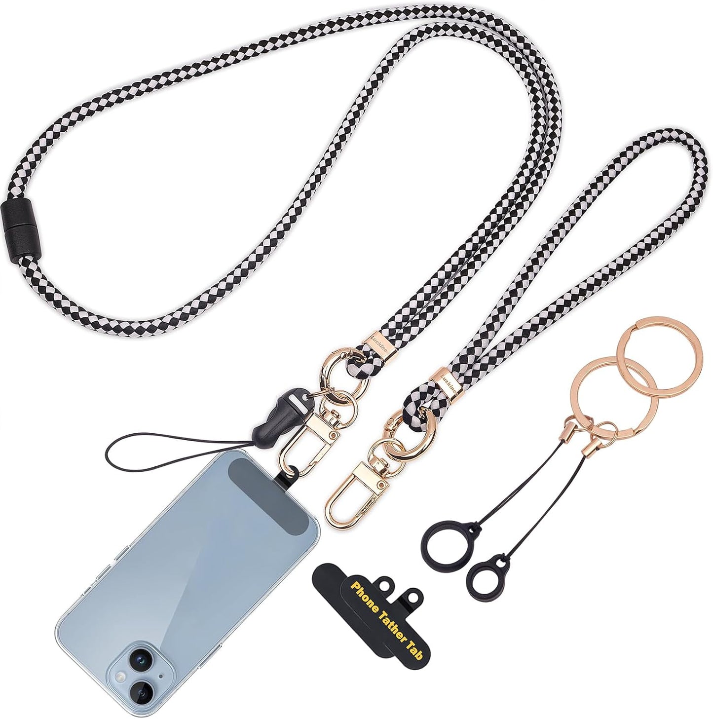 Cell Phone Lanyard with Safety Breakaway Buckle, Phone Neck Strap and Wrist Lanyard Strap, Phone Patches, Keyrings