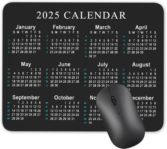 Calendar Mouse pad, 2025 Calendar Horizontal Edition Natural Rubber Quality Creative Gaming Mouse Pad Rectangle Mouse Personalized Desk Mouse Pad 9.5 inch x 7.9 inch
