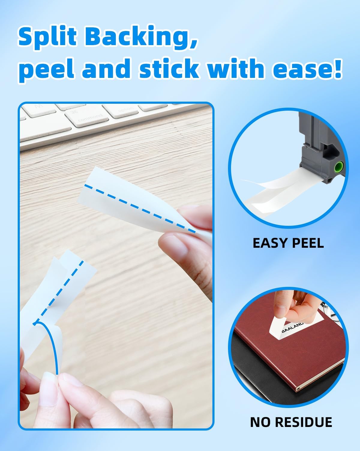 6-Pack Label Maker Tape Replace for TZe231 Tze Tz Tape 12mm 0.47 Inch Laminated White Compatible with Brother P Touch Label Maker PT-D210 PT-D200 PT-D220 PT-H100 PT-H110 PT-D600, Black on White