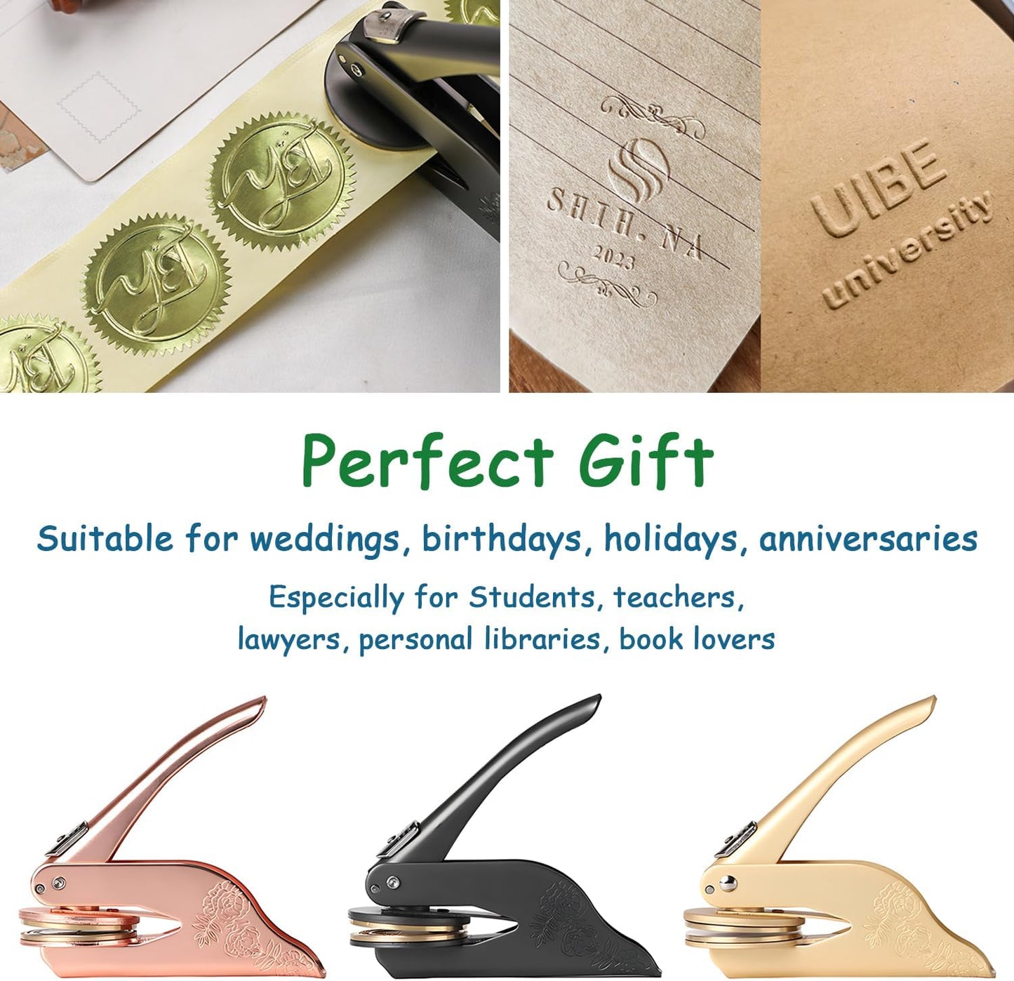 Book Embosser Personalized, Custom Embosser, Library Stamp, Wedding Invitation, Book Lovers, Teachers Students Unforgettable Gift