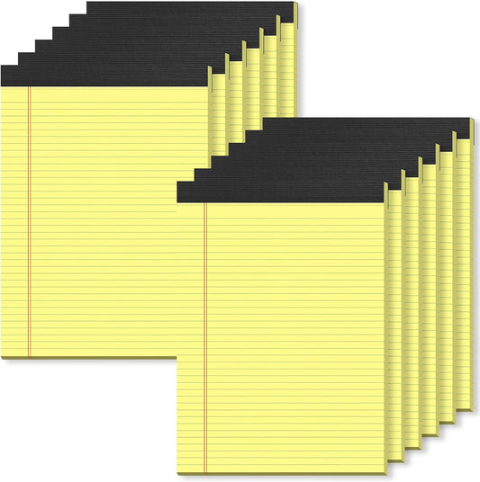 Yellow Legal Pads 8.5 x 11 College Ruled - 12 Pack Yellow Paper Tablets 8 1/2 x 11 Note Pads - Perforated Yellow Pads 8.5 x 11 Double-Size Printing Notepad 30 Sheets each Note Pad for Office School