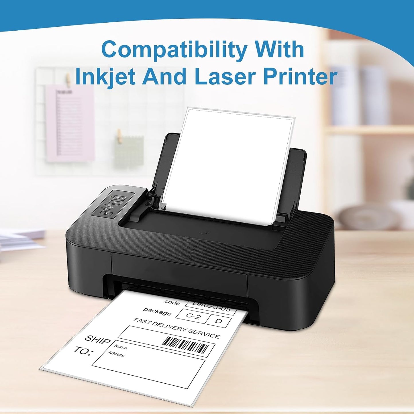 Full Sheets Sticker Paper for Laser & Ink Jet Printers 8.5" x 11", White Blank Mailing Labels Strong Adhesive Sticker Labels, 100 Sheets 100 Labels （HB-R001）