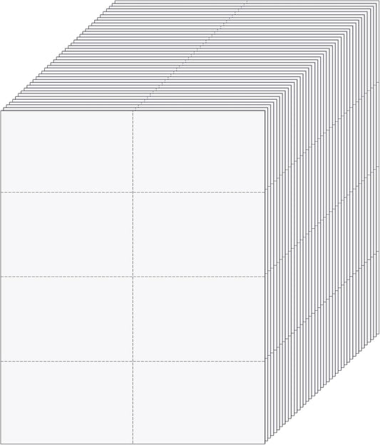 Lincia 200 Sheets 8-1/2" x 11" Blank Perforated Business Cards 8 up Per Page Thickness of 180 GSM Compatible with Laser Ink Jet Printer White Perforated Paper Cardstock (1600 Cards - 100# Tag)