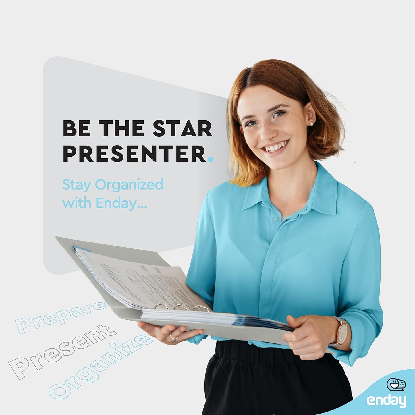 3 Ring Binder Grey, 1 Inch, 1” Clear View Cover with 2 Inside Pockets Round Ring Binder, Colored School Supplies Binders, Also Available in Pink, Blue, Purple, Green, and Red (6 PC) – by Enday