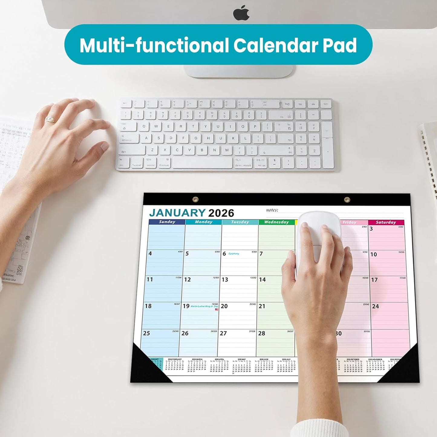 COMIX 18 Month Desk Calendar 2025-2026 (July 2025–Dec 2026) – 17" x 12" Wall Calendar with to-Do List & Notes,2026 Calendar Monthly Planner for Home, School, or Office Organization