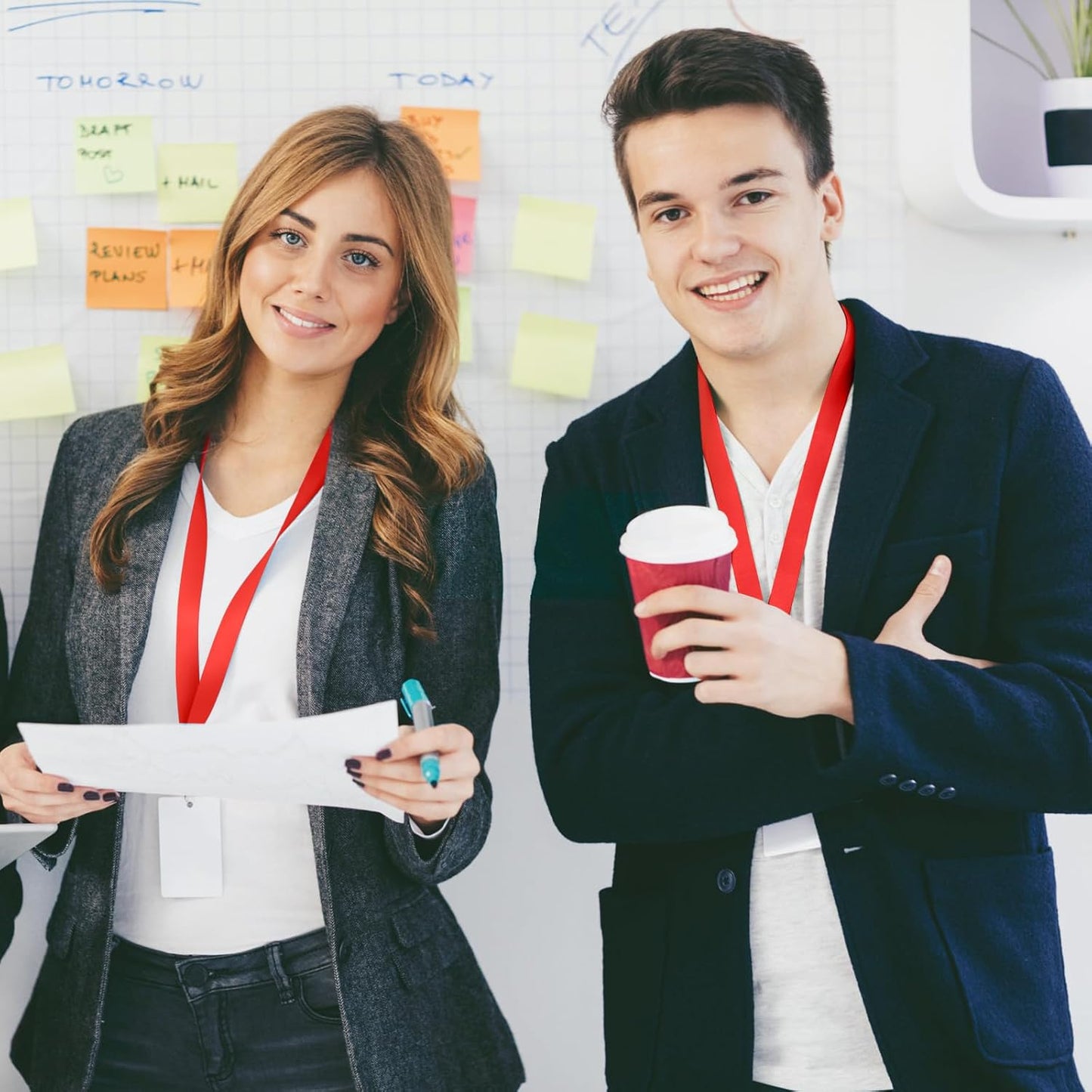 DE Breakaway Lanyards for Id Badges,Teacher Lanyard with with J-Hook Bulk Flat Lanyards for Name tag ID Badges Holder