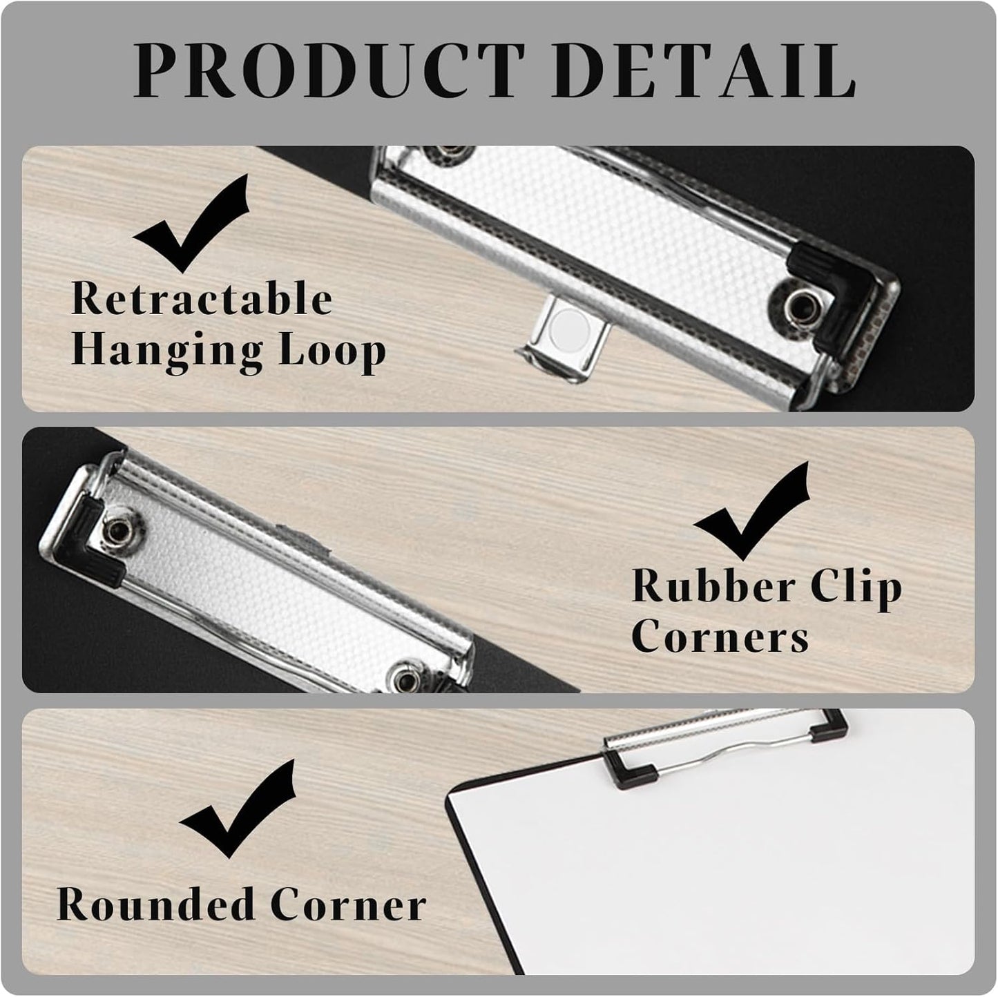 CertBuy 30 Pack Black Clipboards, Black Plastic Clipboards, Plastic Office Clipboard 12 x 8.7 Inch Letter Size for Classroom, Teacher, School, Home, Office Supply