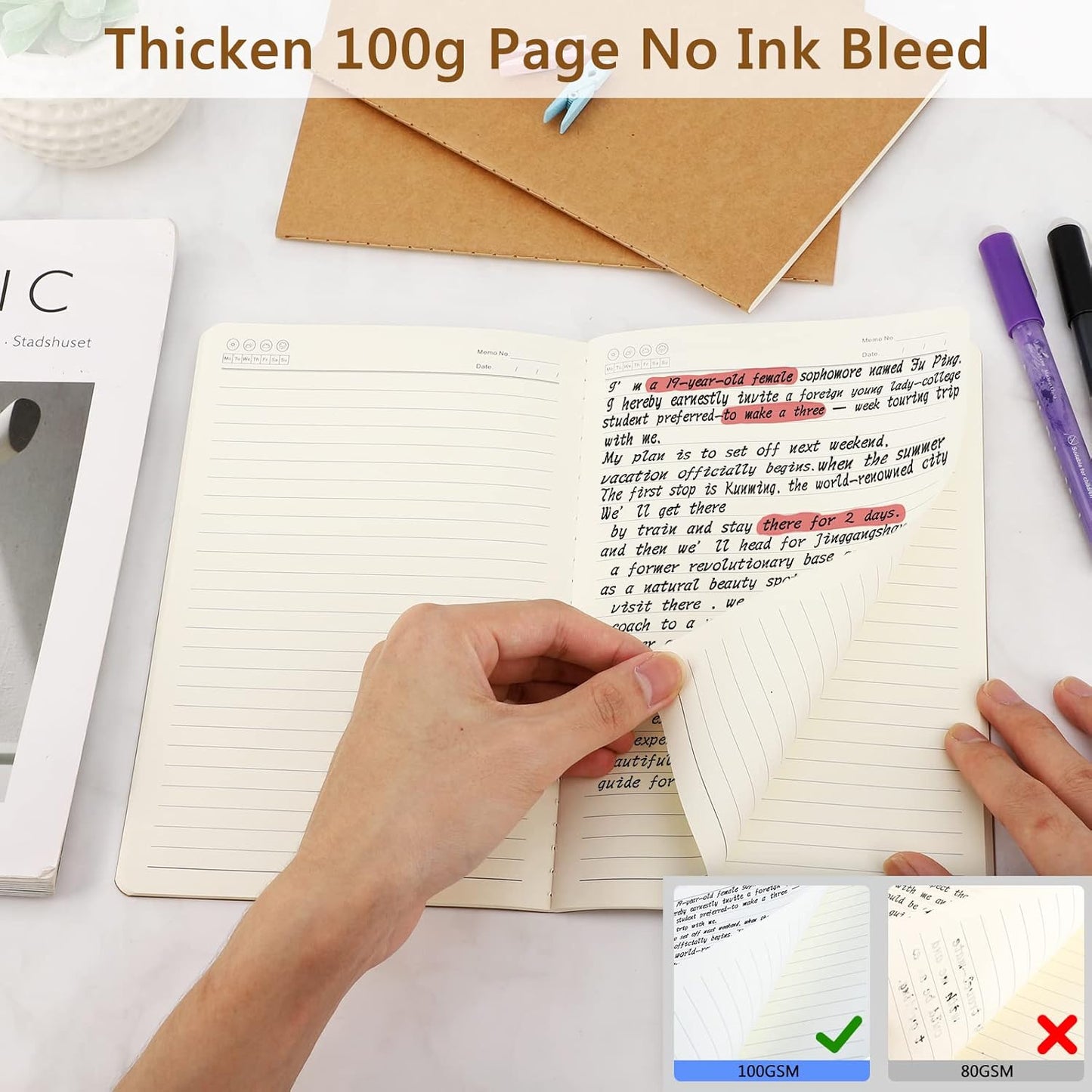 EUSOAR Lined Notebook, 36pcs A5 5.5" x 8.3" 60 Pages Soft Cover Travel Journal Set, Travel Notebook Journal, Drawing Notebook Notepad Sketchbook, Office Subject Diary Writing Notebooks