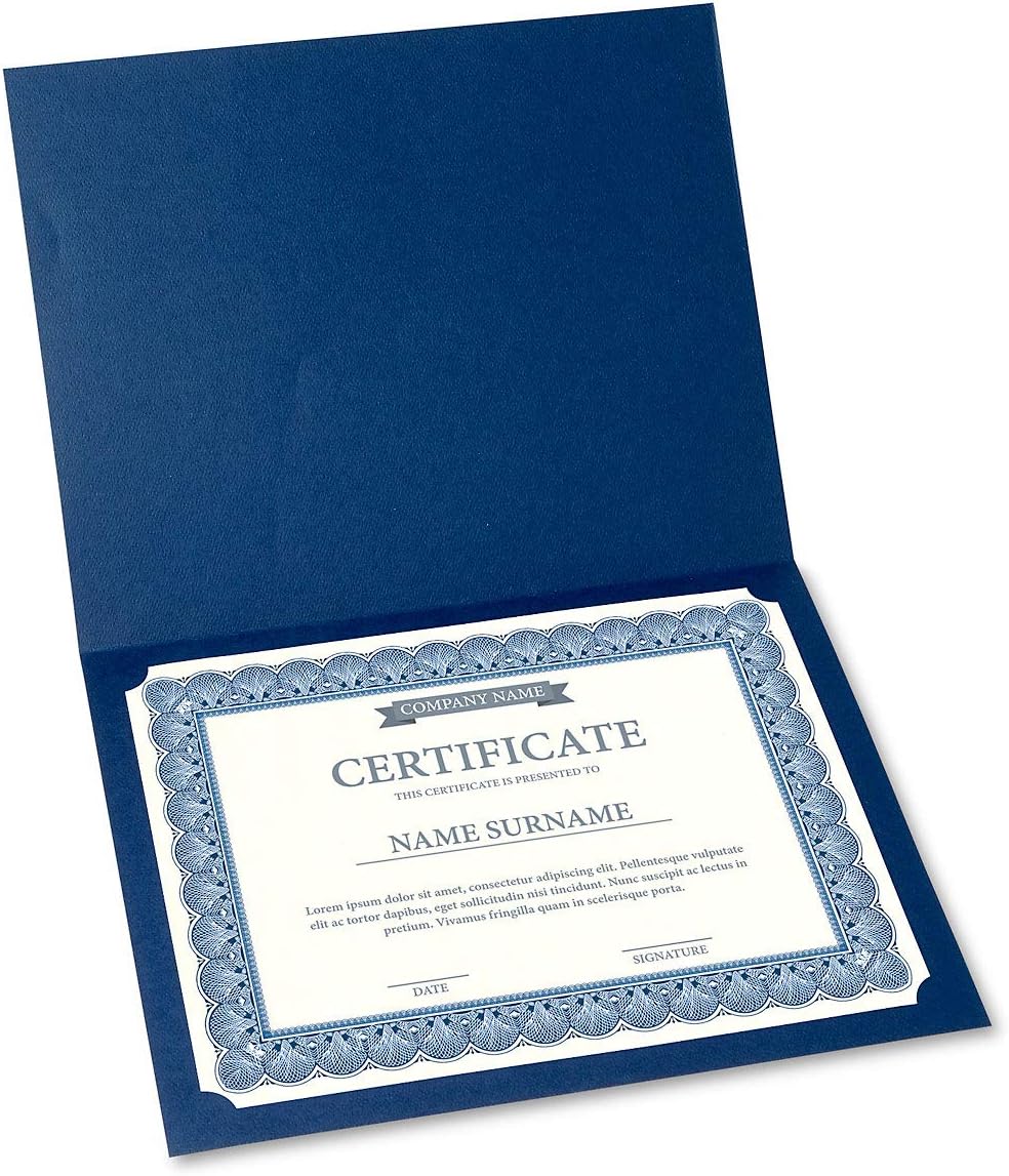 Elite Blue & White Parchment Certificate Papers - Pack of 25, Laser & Inkjet Printer Compatible, For Office, Business Awards, Graduation, School Diplomas, 8-1/2" x 11" on 60 lb.Text Stock