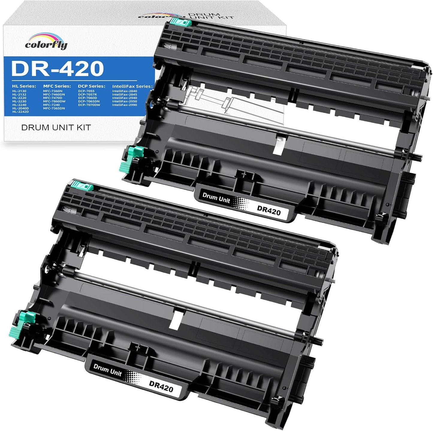 DR420 Drum Unit High Yield Replacement for Brother Printer - 2 Packs, Compatible with HL-2240 HL-2270DW HL-2280DW HL-2230 MFC-7360N MFC-7860DW DCP-7065DN Printer (2 Pack, NOT Toner)