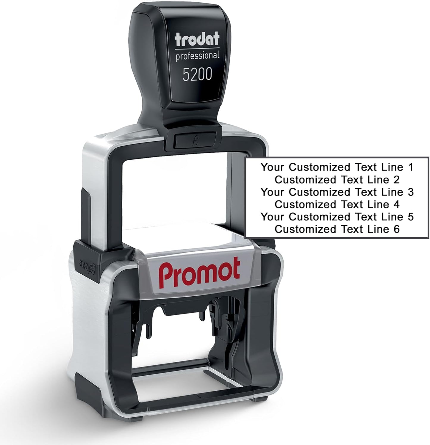 Promot Small Professional Stainless Steel Stainless Steel Self Inking 6 Lines Custom Stamp - Personalized Office Stamp