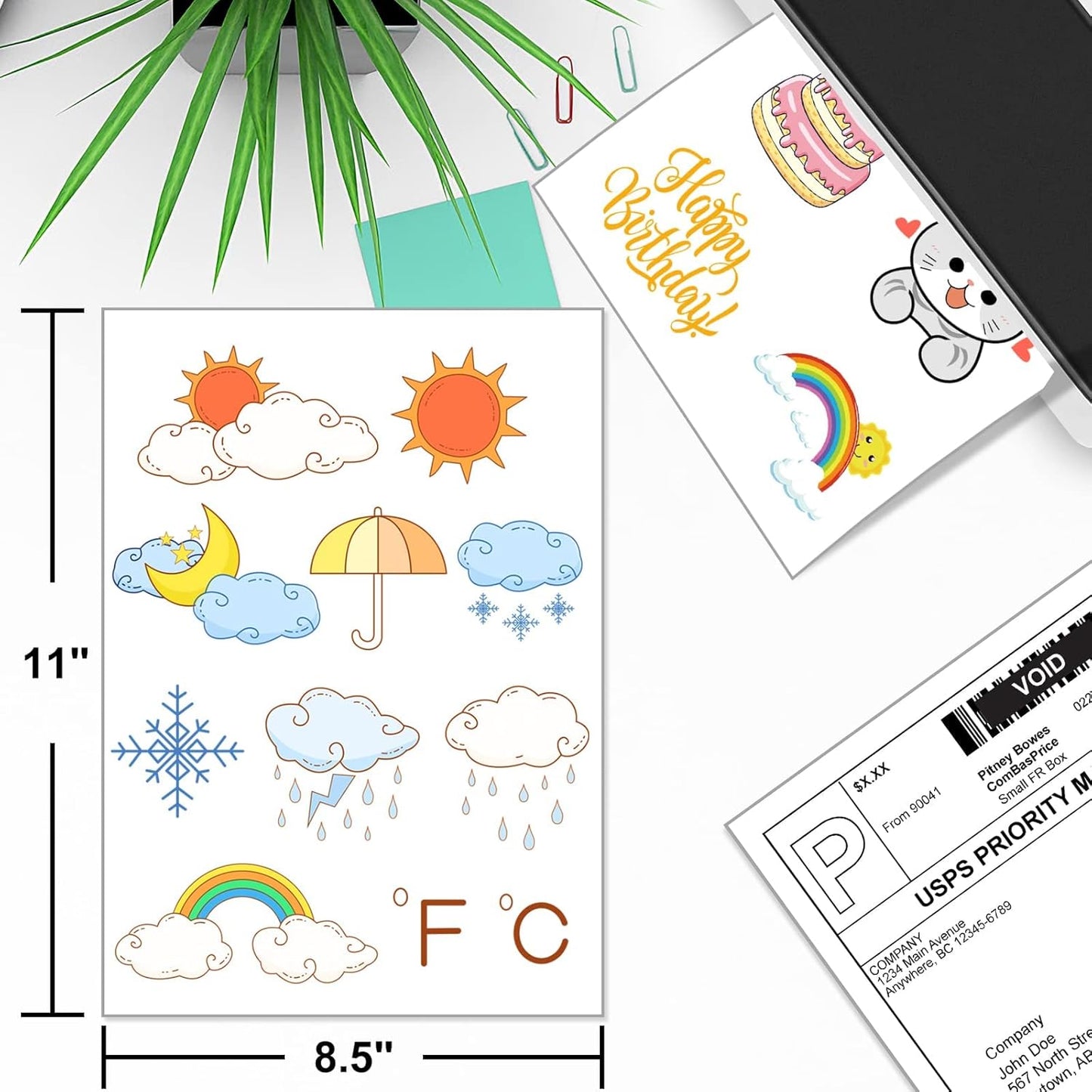 BESTEASY Sticker Paper 8.5" x 11" Full Sheet Label Stickers for Laser & Inkjet Printers, Self-Adhesive Paper Shipping Labels (4000 Sheets,4000 Labels)