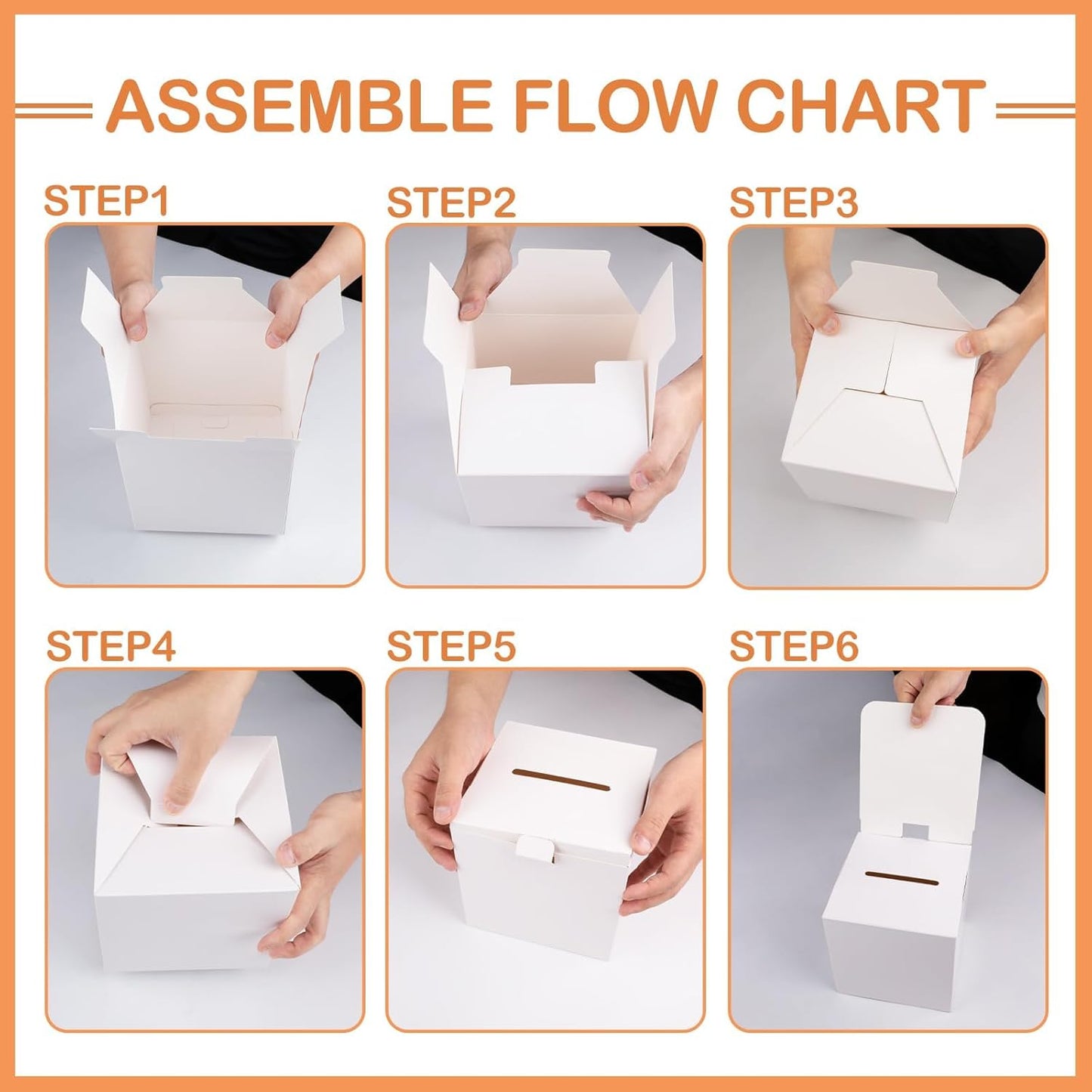 36 Pcs Ballot Boxes Suggestion Boxes Donation Box for Fundraising, Cardboard Raffle Box with Slot and Removable Header for Collecting Business Card Voting Contest (White)