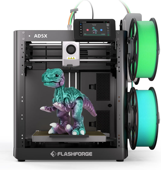 FLASHFORGE AD5X Multi-Material 3D Printer 4-Color Printing, 600mm/s Speed 1-Click Print with DIY IFS Creations, Full-Auto Calibration & Filament Backup, AD5X- Multi-Color Productivity Booster