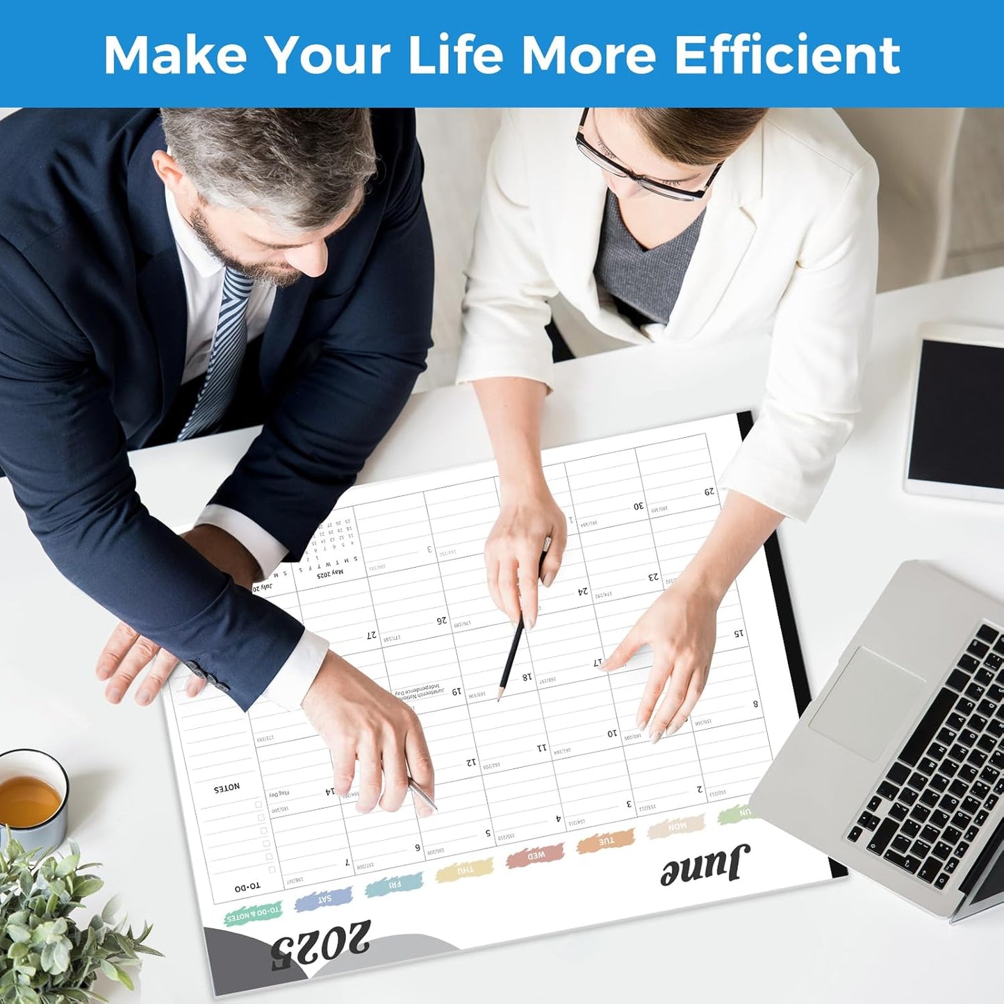 Desk Calendar 2025-2026, Desk Calendar Large 22x17, 18 Months Desk Top Calendar, From July 2025 to December 2026 with To Do & Notes, Holiday & Julian Date for Home, School & Office