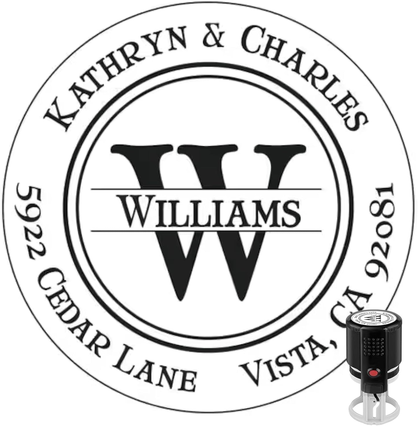 Custom Address Stamp - Self Inking Personalized Rubber Stamp for Mailing Envelopes, Packages, Wedding Invites & Business Mail (Round)