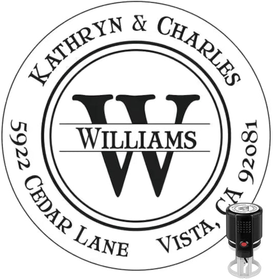 Custom Address Stamp - Self Inking Personalized Rubber Stamp for Mailing Envelopes, Packages, Wedding Invites & Business Mail (Round)
