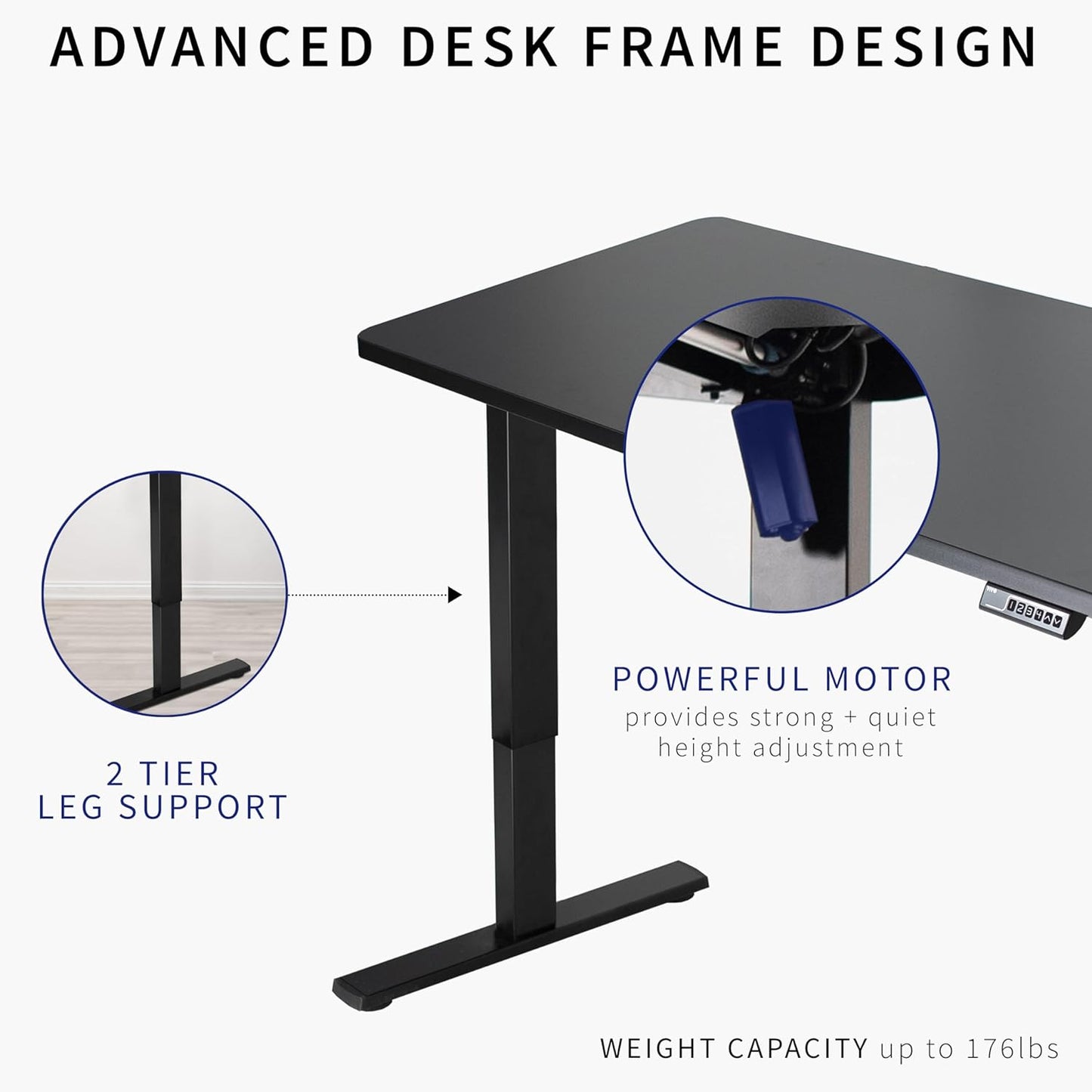 VIVO Electric 60 x 24 in Standing Desk, Memory Height Adjustment, 1B Series, One-Piece Light Wood Top, Gray Frame, DESK-KIT-1G6C