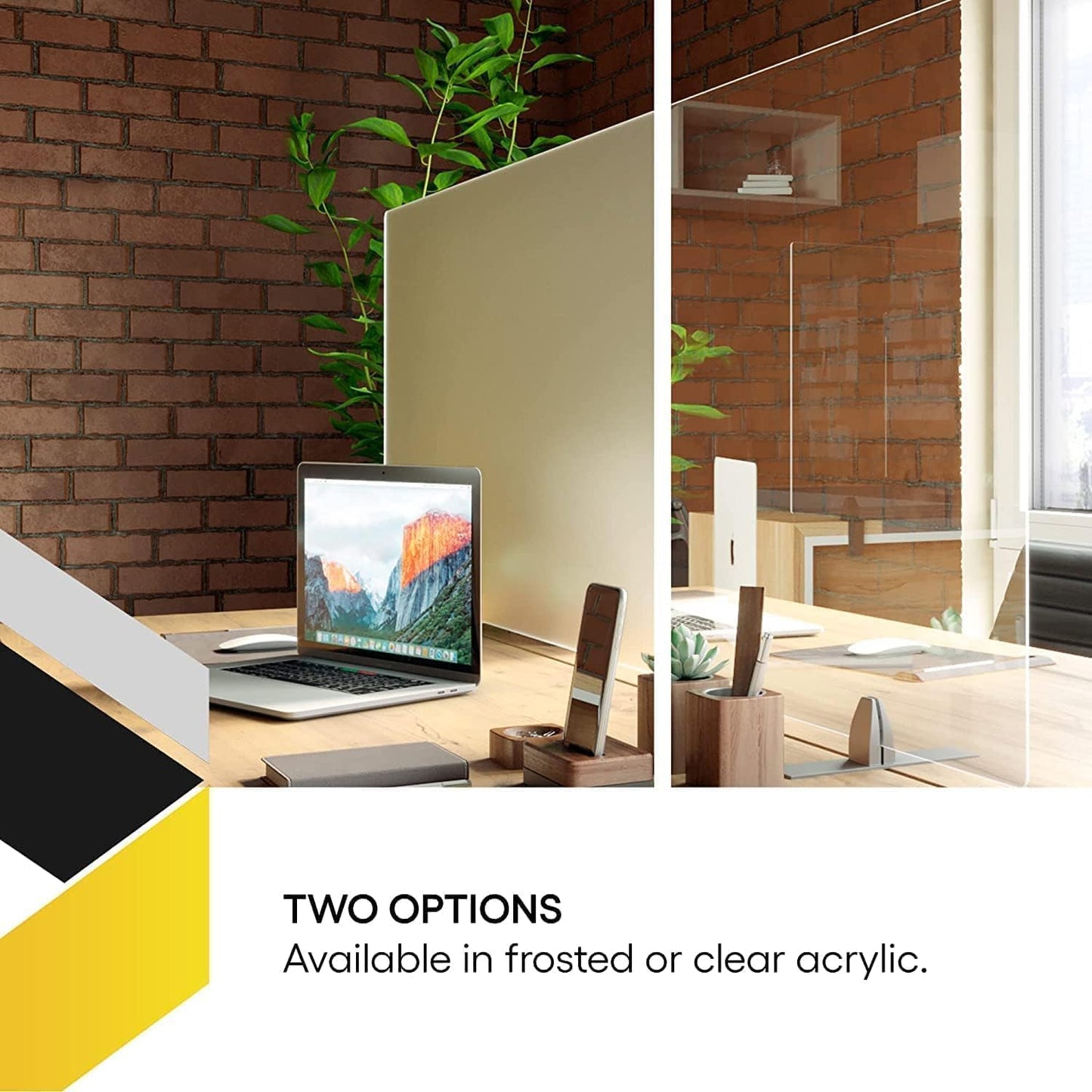 OBEX Acrylic Free Standing Screen, Divider for Desk Privacy Home & Office Partitions for Table Top Workstation, Portable Cubicle Panel for Work, 18" x 24", Clear