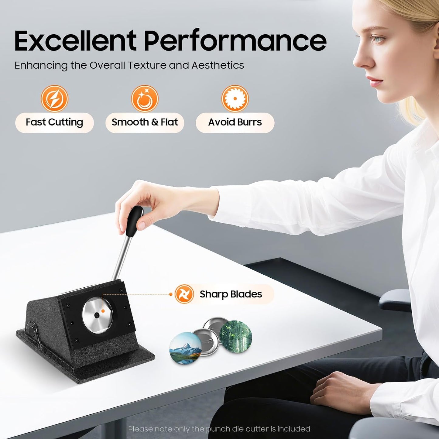 2.28in Button Paper Cutter 58mm Circle Punch Badge Paper Cutter for DIY Button, Mirrors Bottle Openers