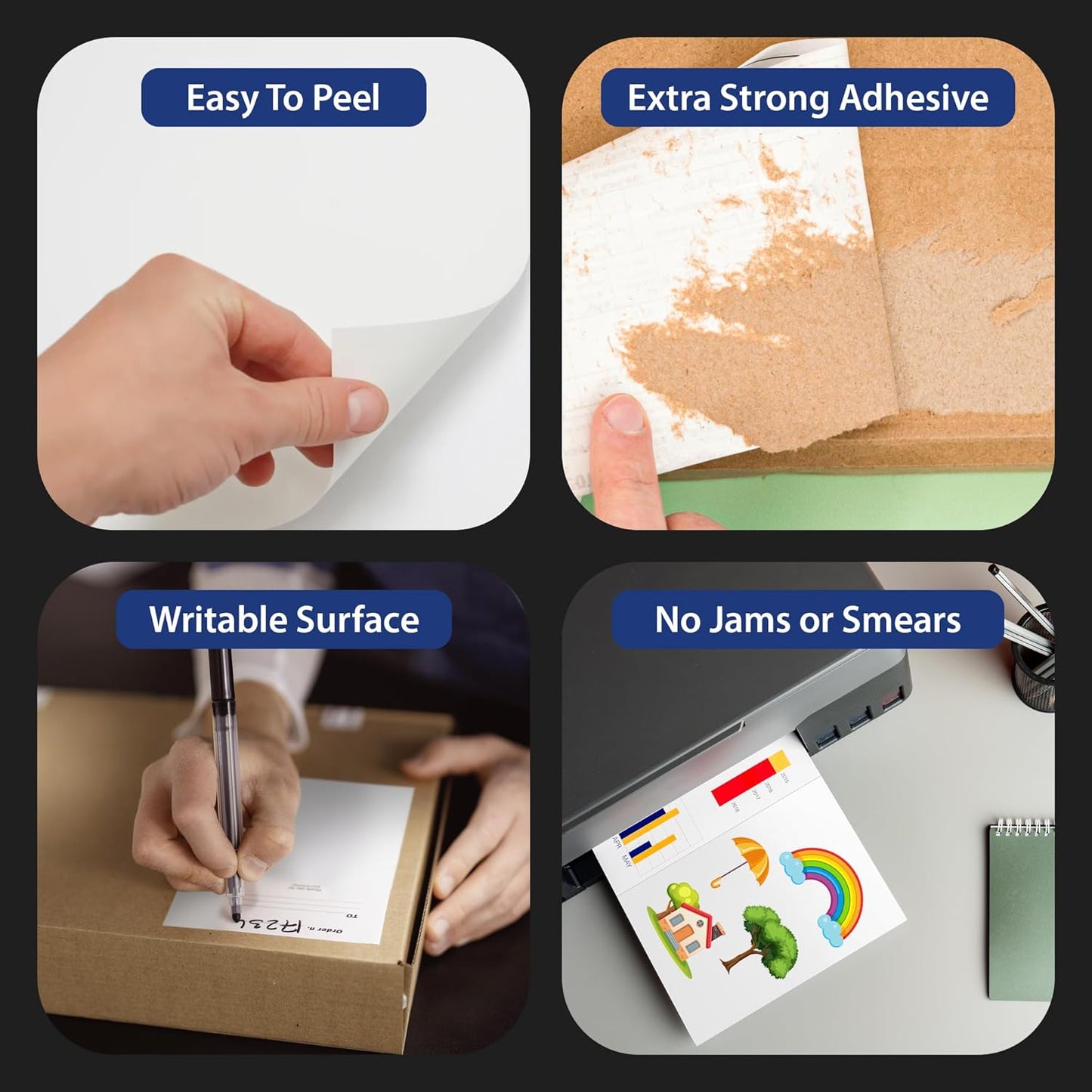 300 Sheet (600 Labels) | 8.5" x 11" 2 UP Half Sheet Self Adhesive Shipping Labels for Laser & Inkjet Printers | Ecommerce, Address, Mailing, Labeling, Packaging