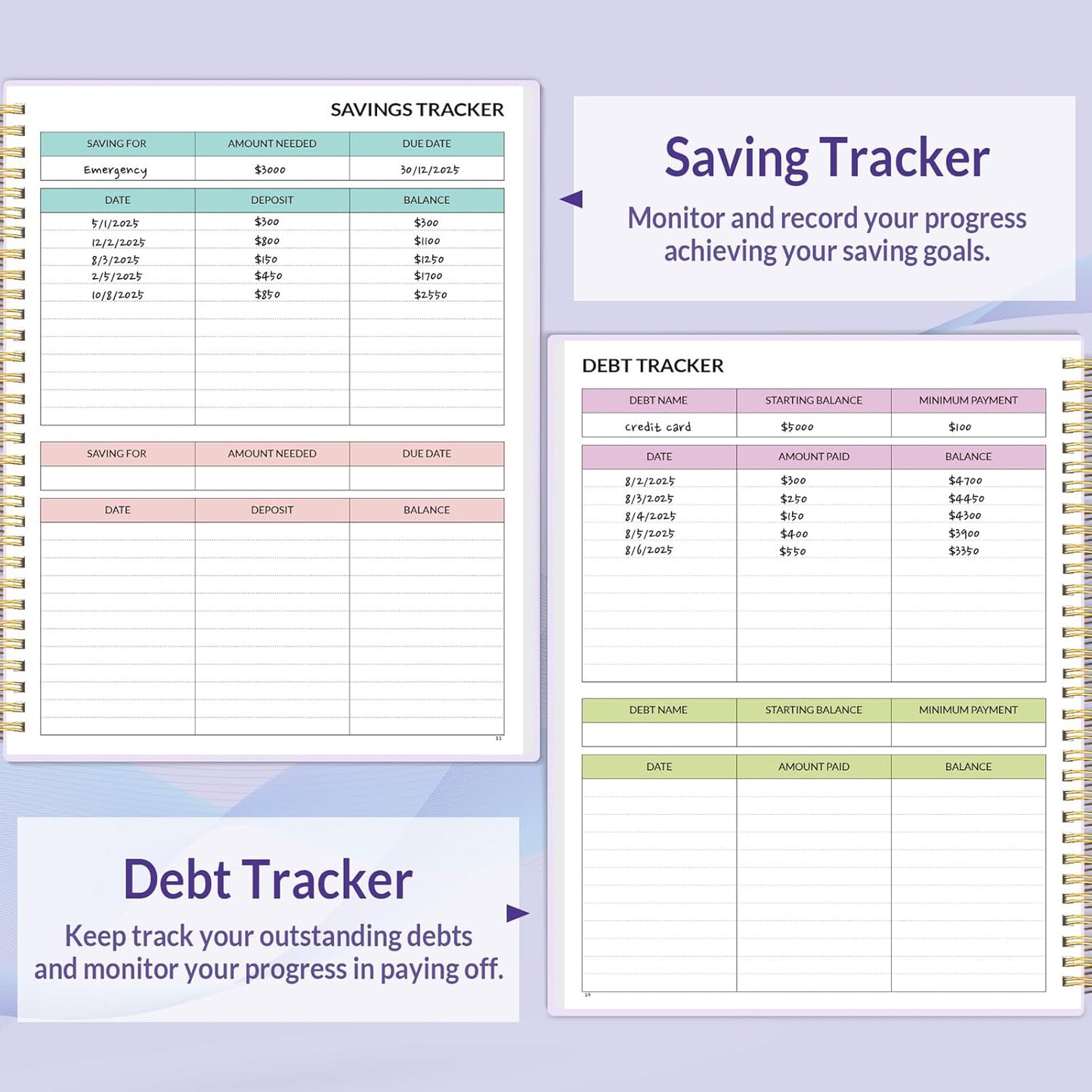 2026 Budget Planner - Monthly Budget Book from JAN 2026 - DEC 2026 with Expense Tracker Notebook, A4 Size (8.5" x 11") Bill Organizer & Finance Planner Account Book to Manage Your Finances, Purple