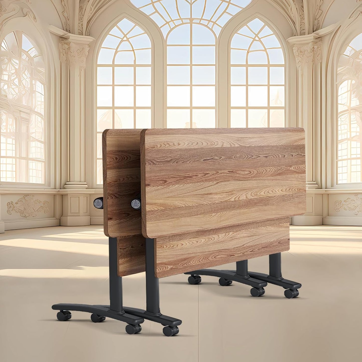 Conference Room Table with Flip-Top Design for Dynamic Meetings, Business Table Computer Desk with Heavy-Duty Frame,Foldable Seminar Meeting Tables for Home Office (2, C, 47.2IN)