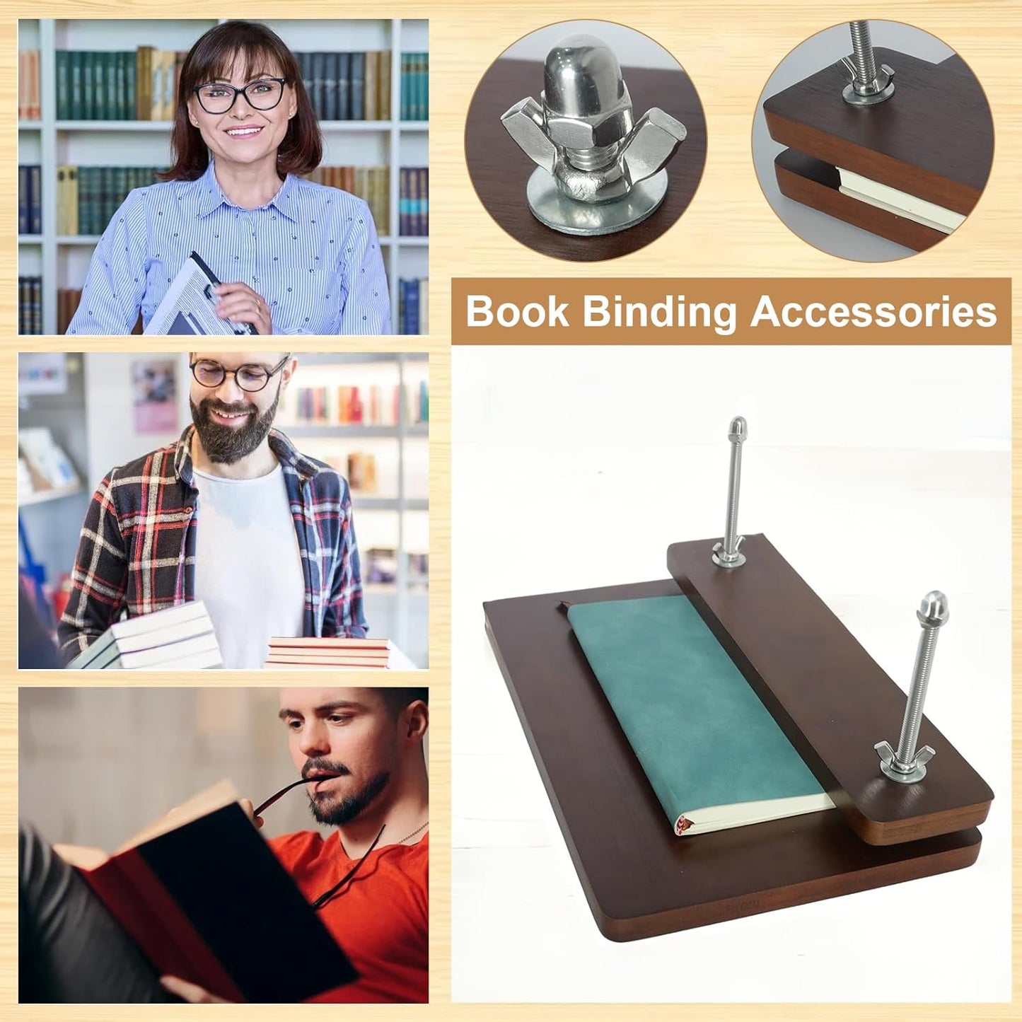 Stranthother 11.8 * 7.6 inch Small Wooden Book Press Book Binding Press Kits Books Lovers Gifts Flower Paper Press Kits