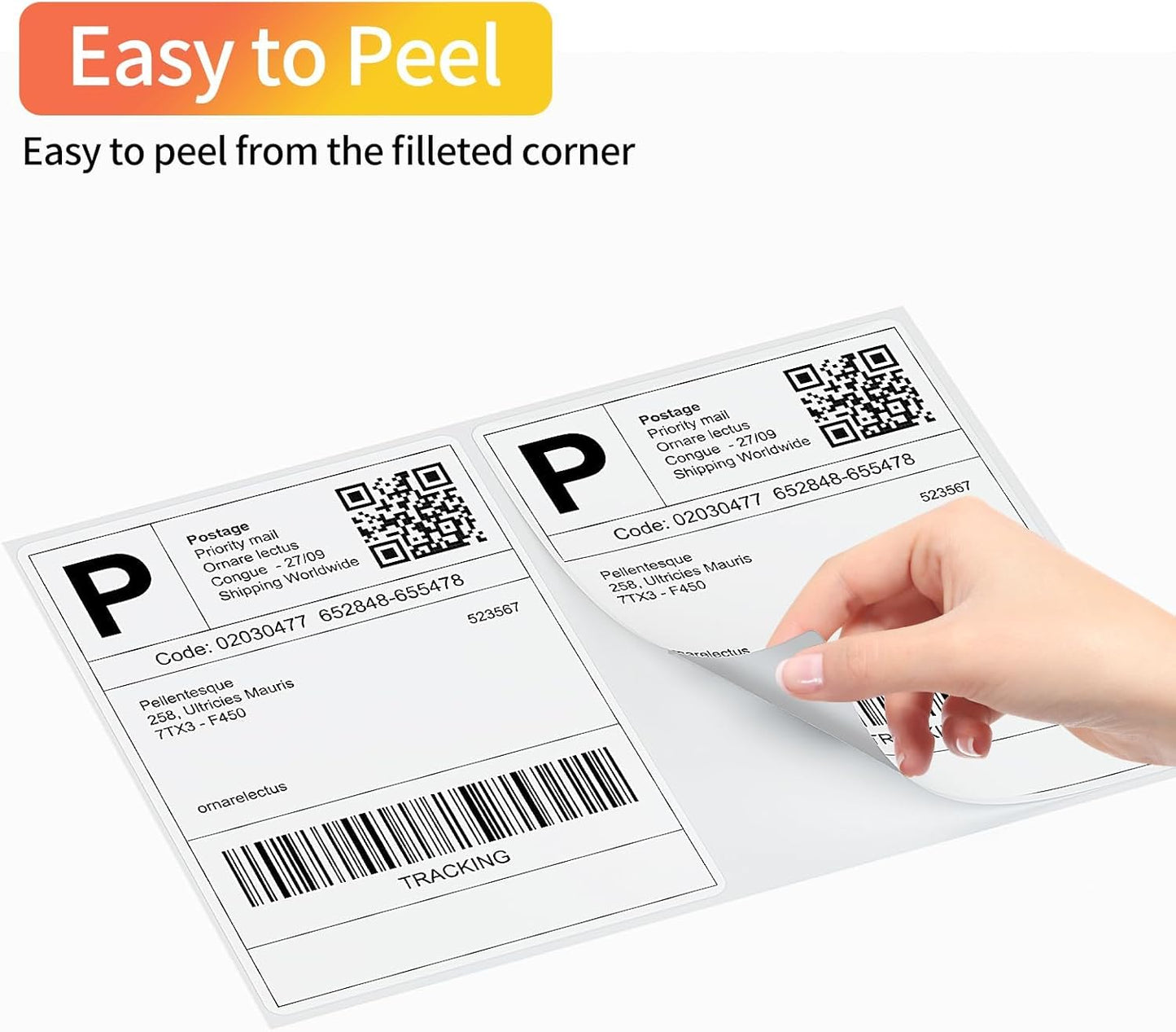 Coopaty Half Sheet Shipping Labels 8.5" x 5.5" Sticker Labels for Laser & Ink Jet Printers, 2 Per Page Self Adhesive Mailing Labels for Packages (500 Labels)