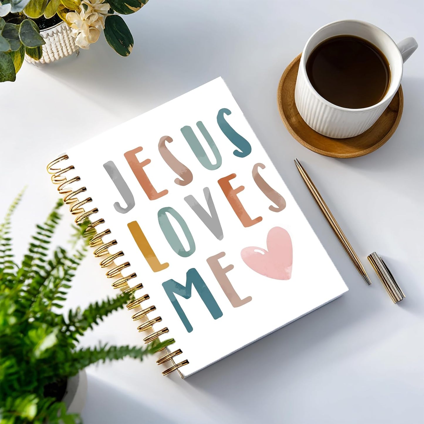 Bible Notebook, A5 Spiral Christian Journal with Floral Pink Butterfly Notebook, Bible Verse-God Says You Are, Inspirational Notebooks for Women, Bible Study, Gift for Birthday Christmas