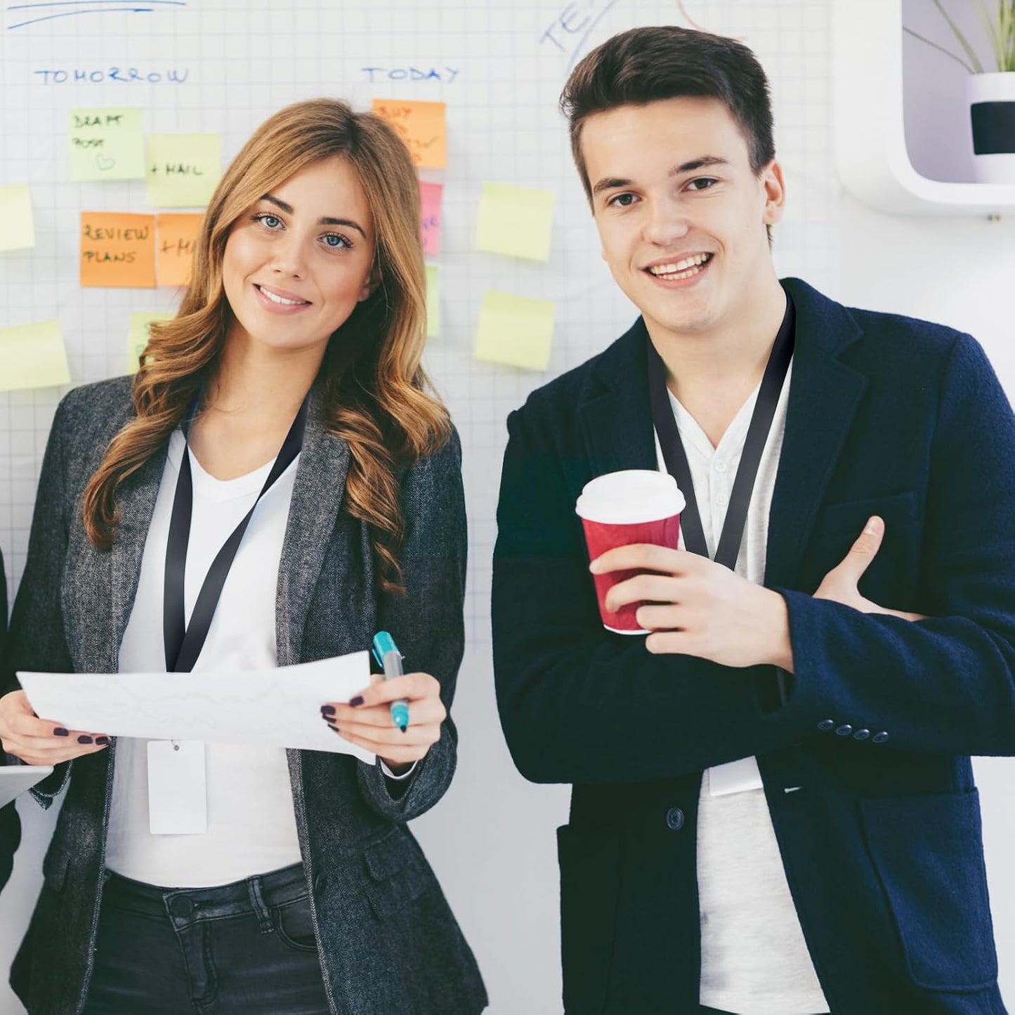 DE Breakaway Lanyards for Id Badges,Teacher Lanyard with with J-Hook Bulk Flat Lanyards for Name tag ID Badges Holder