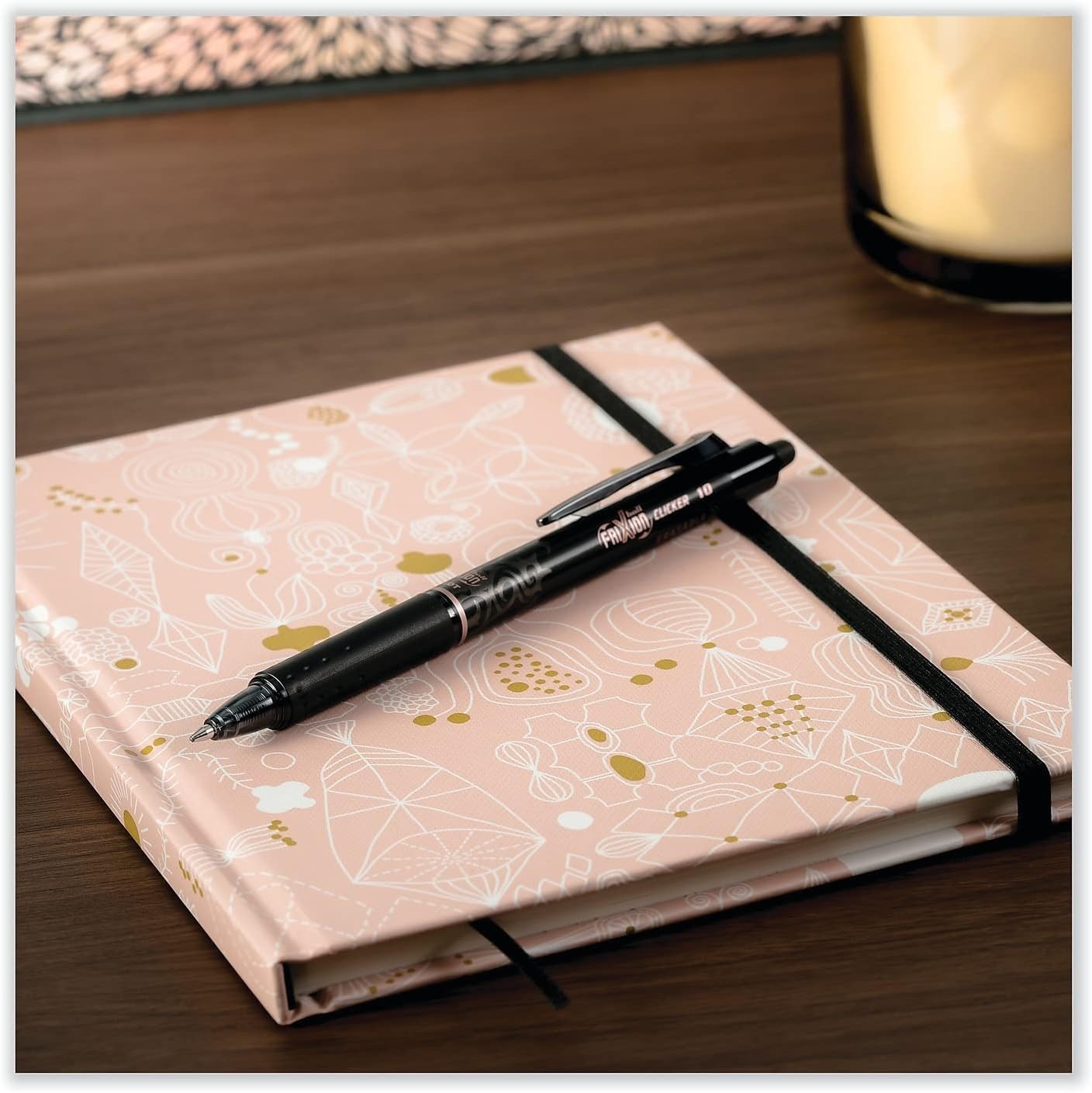 FriXion Clicker Retractable Erasable Gel Pen, Red, Bold Point, 3-pk; Bundle with Plastic Reusable Pouch