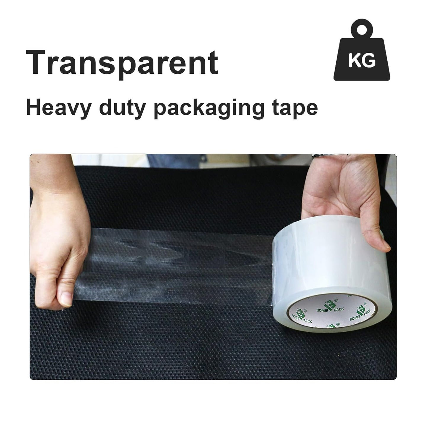 BOMEI PACK 3 inch Wide Heavy Duty Packing Tape, 2.4 Mil 3.0 Inch x 60 Yards, 12 Refills Rolls Clear Box Tape for Moving, Shipping, Mailing and Packaging