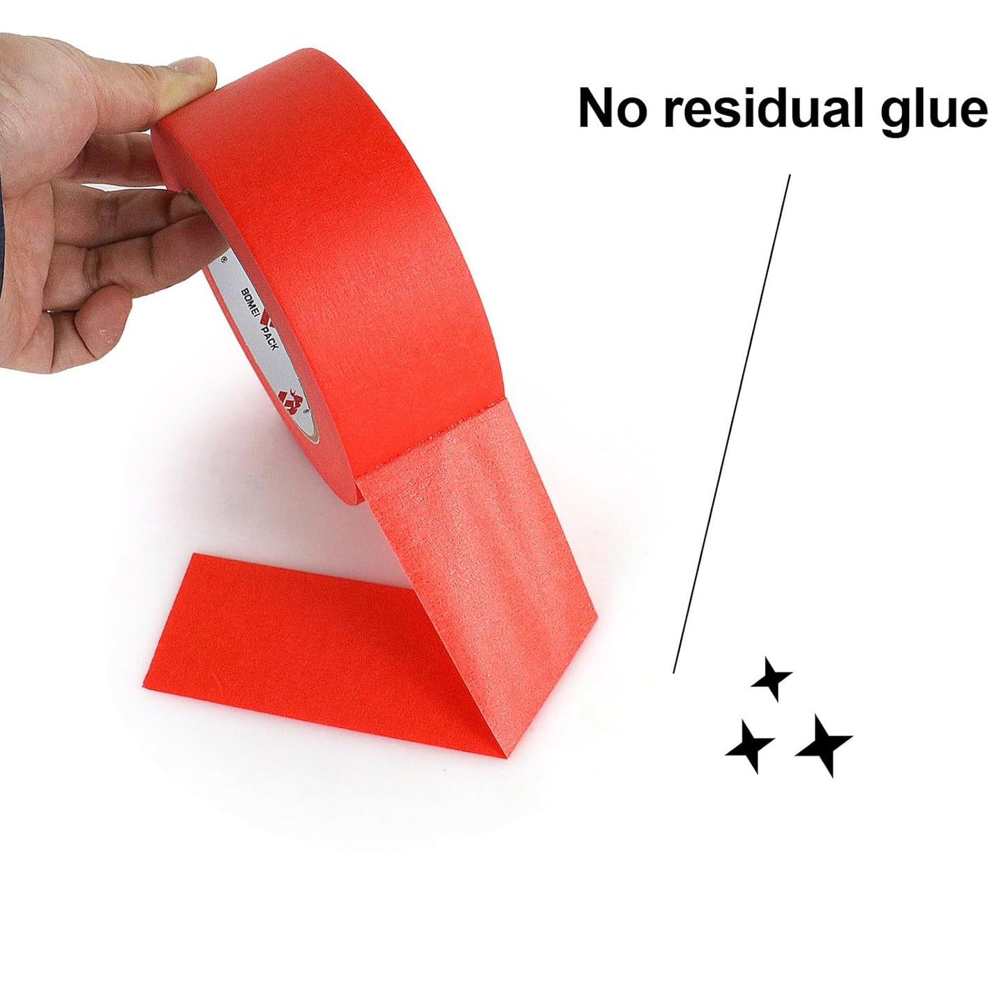BOMEI PACK Red Painters Tape 2 inch Wide, 3 Rolls Red Masking Tape 2 inch x 60 Yards (180 Total Yards) Residue-Free Painting Tape for Labeling, DIY Crafting, Decoration and School Projects