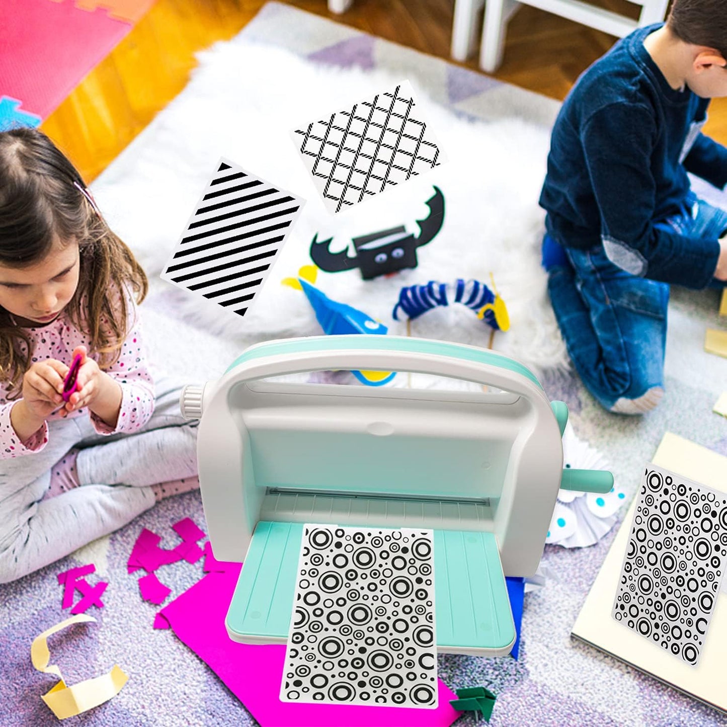 9 Plastic Embossed Folders - DIY Craft Template for Photo Album, Scrapbook & Card Making Supplies (Classic Style)