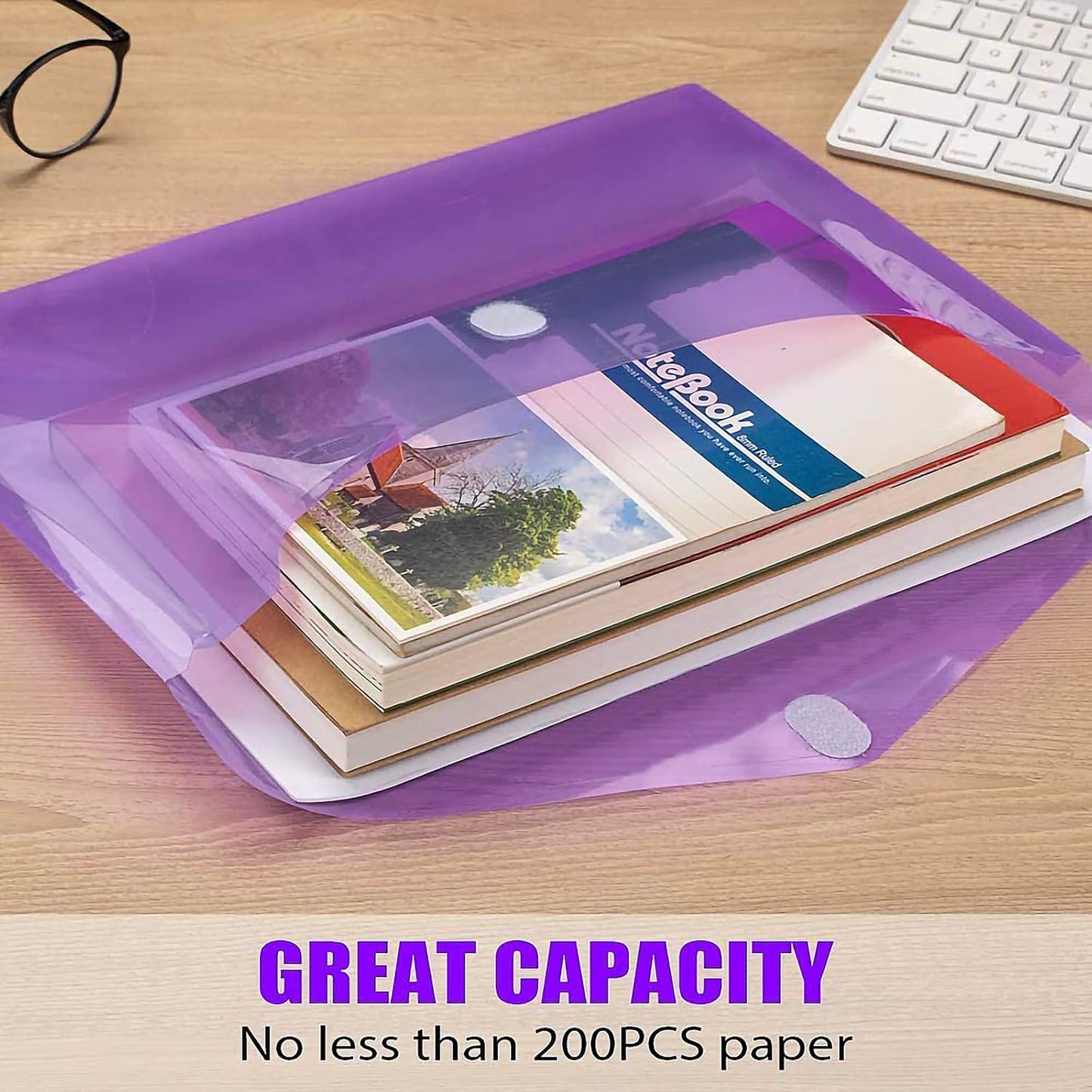 Sooez 32 Pack Plastic Envelopes Poly Envelopes, HeavyDuty File Folders, Clear Folders with Pockets, Folders for Documents Letter A4 Size, Filing Folders, Paper Storage, Office School, 8 Colored