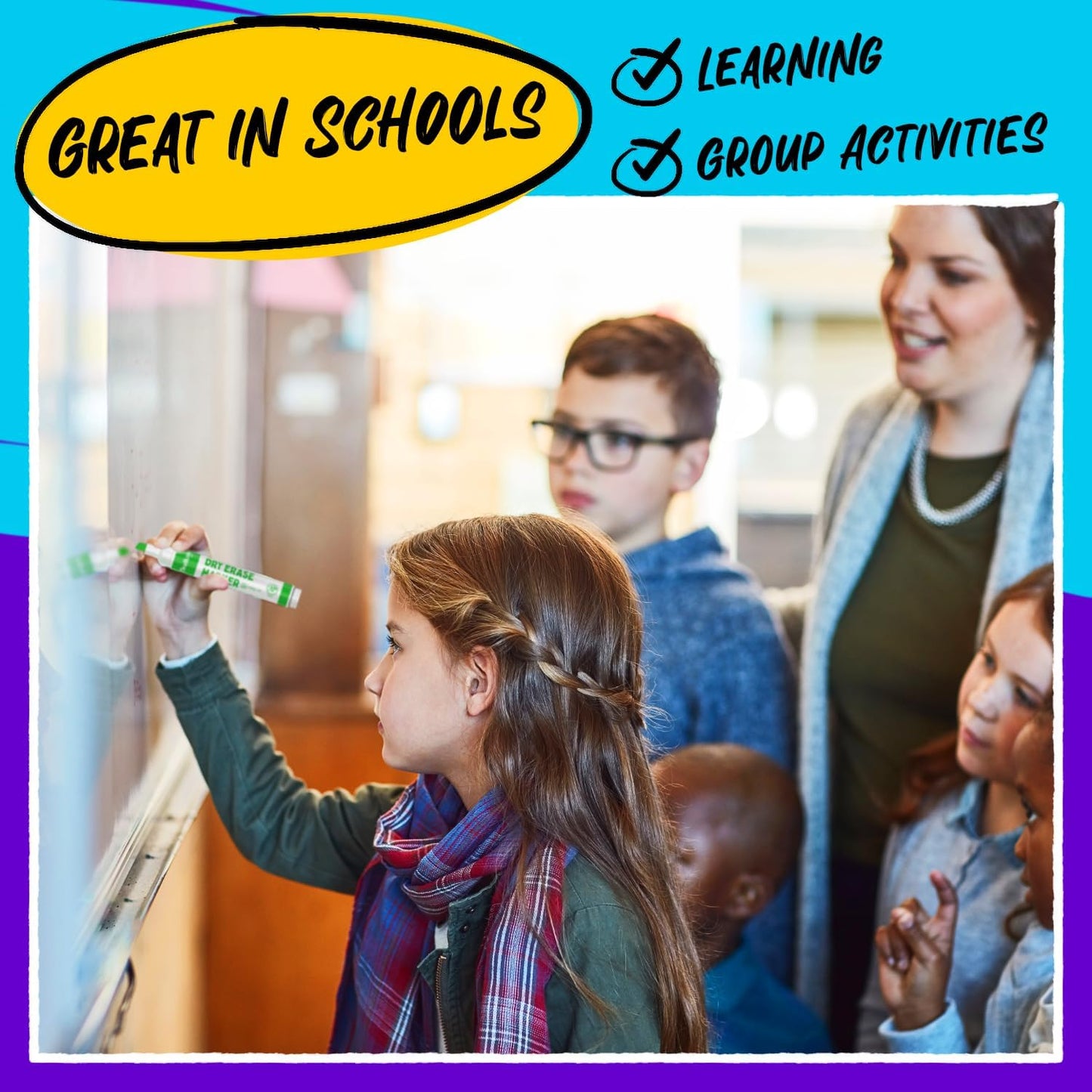 Chalkola Bulk Dry Erase Markers for Classroom (120 Pack, 12 Vibrant Colors) | Erasable, Low Odor, Chisel Tip WhiteBoard Markers, Dry Erase Pens for Kids, Teachers - Office, Home, School Supplies