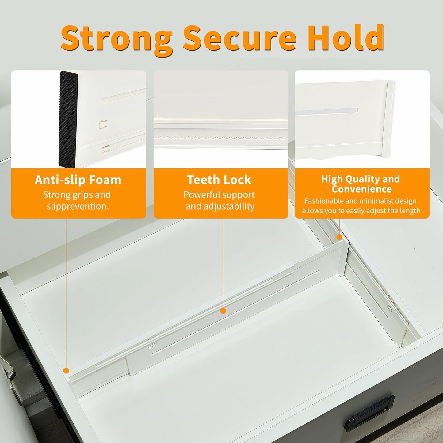 5 Pack Drawer Dividers 3.8" Slim Height Drawer Separators, Non-Slip Plastic Drawer Organizers Expandable 14.6"-25.6" for Shallow Drawers,Kitchen & Clothes Storage, Adjustable Office Drawer Divider