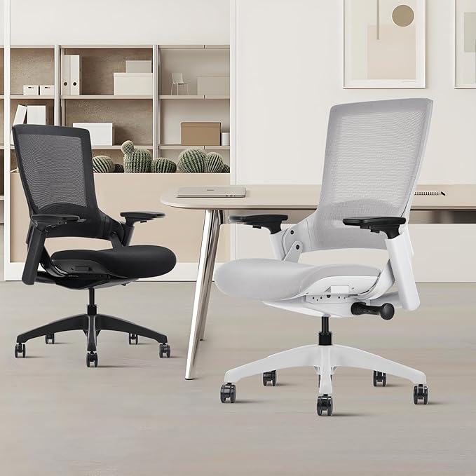 CLATINA Office Chair Swivel Executive Chair, Adjustable Ergonomic Computer Chair with 3D Armrest and Lumbar Support, Mesh Backrest Task Chair for Home Office Conference Room Studio, 2 Pack