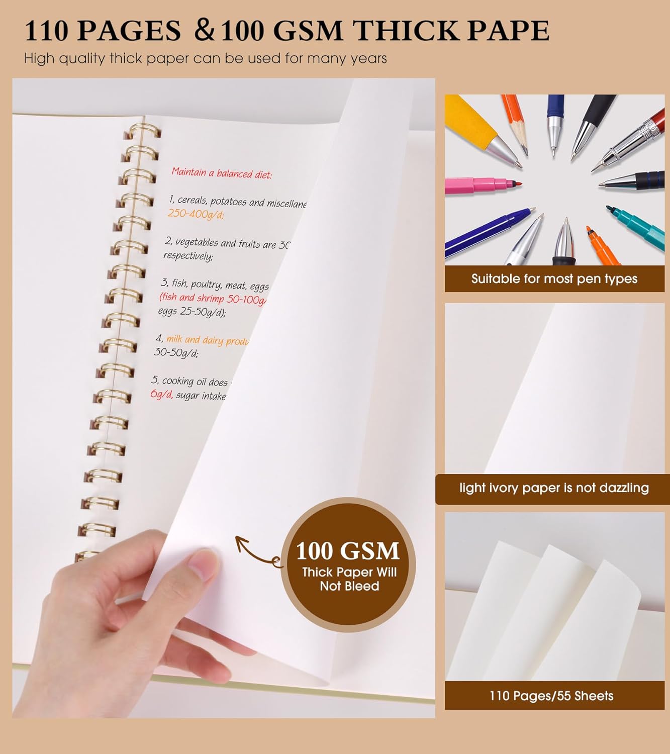 Blank Spiral Notebook Journal 8.5” x 11”, A4 Large Sketch Book for Women Men, 100 GSM Blank Paper Drawing Notebook, Plastic Hardcover Spiral Bound Sketchbook for Sketching Work School Writing, Yellow