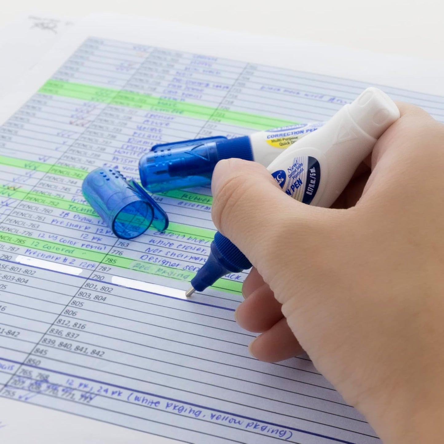 BAZIC Correction Pen (0.17oz/5 ml), Precise Metal Tip Applicator, Mini Fine Point Corrections Fluid, Squeeze White Out Wipe Out Liquid (2/Pack), 2-Packs