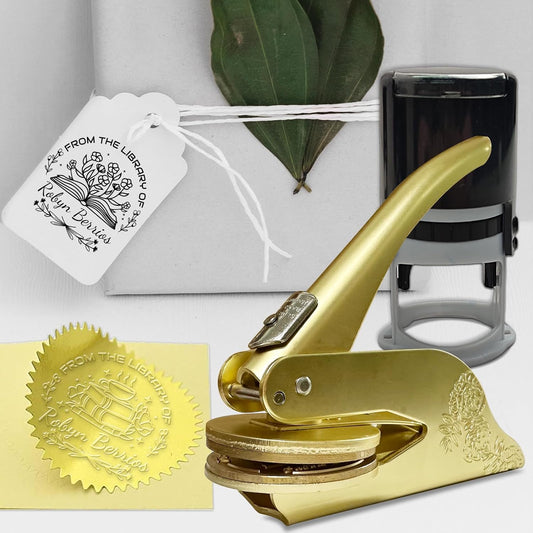 Custom Book Embosser - Personalized Book Stamp with Your Name/Design - Premium Handcrafted Gift for Writers, Book Lovers & Collectors